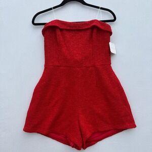 Altar'd‎ State Red Shimmery Romper Women's Medium NWT